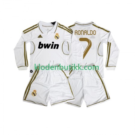 Real Madrid Cristiano Ronaldo 7 2011 2012 Barn Retro Hjemme Fotballdrakt Langermet